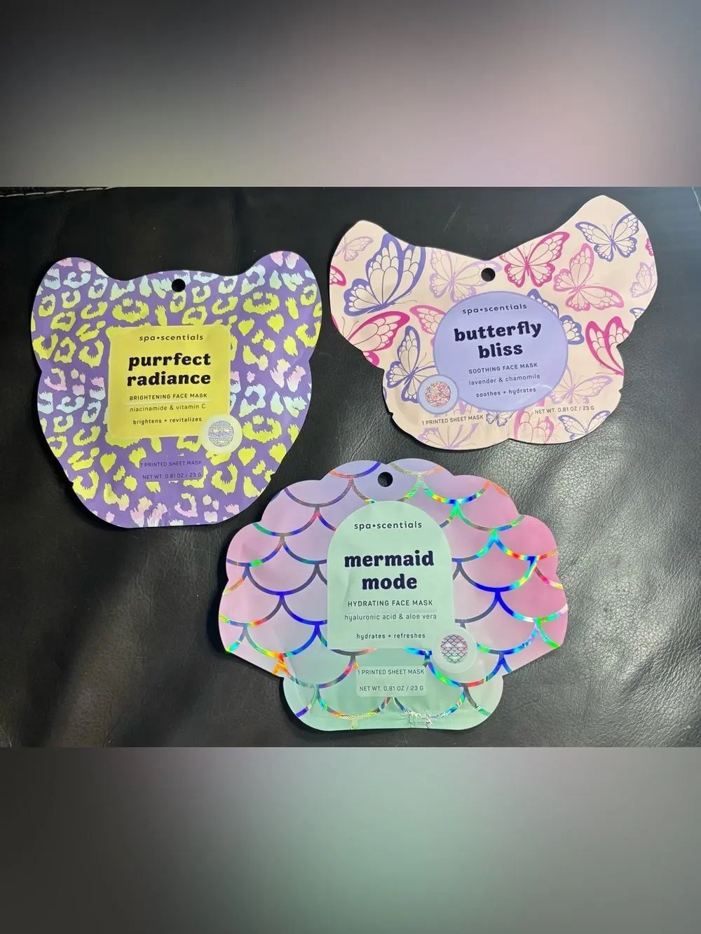 3 New spa-scentials Face Mask Brightening Hydrating Soothing